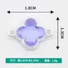 Pingentes de Trevo de Cristal Colorido e Fresco com Folhas Duplas em Liga Metálica para Pulseiras, Colares e Brincos Artesanais DIY Acessórios Venda por Atacado