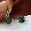 Pendientes de circonita cúbica morada de nueva ronda Cross-border Wish, modernos y versátiles, joyería al por mayor estilo europeo y americano