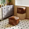 Puff Baú para Roupas Velhas, Capa para Sofá Preguiçoso, Banquinho para Janela de Canto da Sala de Estar, Apoio para Pés em PU, Bolsa Não Utilizada