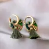 Nuevos Pendientes de Borla con Forma de Gota de Aceite Esmaltada Estilo Chino Pendientes con Diseño de Flor Retro de Nicho Pendientes Elegantes Pendientes Elegantes