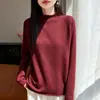 Suéter de malha de gola alta meia-altura camada única transfronteiriço, top base outono e inverno novo, versátil, cor sólida, roupa íntima, suéter, vestuário feminino