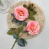 Simulación 4 cabezas Rosa Feliz Lujo Nuevo Decoración Rama Alta Rosa Auditorio de Bodas Adornos Florales Ramo