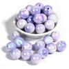16mm acrílico colorido UV banhado contas redondas buraco reto de duas cores nuvem névoa contas espalhadas diy celular cadeia jóias acessórios