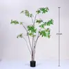 Planta Verde Artificial de Lujo Ligero Piedra de Agua Árbol de Banyan de Gama Alta Planta en Maceta de Pie para Interiores Sala de Estar Patio Decoración de Tienda Planta Verde Falsa
