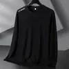 Camiseta de manga larga para hombre, de corte holgado y oversized, perfecta como capa base para el otoño, con estampados de moda y colores lisos, versátil y elegante