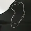 Collar de Cruz Tricapa de Acero de Titanio Color Libre para Mujer, Diseño de Nicho, Popular en Internet, Estilo Frío, Cadena de Clavícula de Alta Gama, Moda