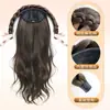 Peluca de simulación para cubrir la línea del cabello, diadema con peluca para mujer 2026, nueva diadema de trenza de espina de pescado de corona alta, tocado integrado