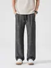 Ropa de Hombre Fengshe / Pantalones Casuales de Lino-Tencel 2026 Verano Delgados de Sensación Hielo Transpirables Lisos Pantalones Rectos para Hombre