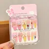 Unhas Infantis Desenhadas Vestíveis Estilo Longo Clareadoras Adesivos de Unha para Meninas Novo Estilo Adesivos de Nail Art Infantis Médios e Grandes Peças de Unha Vestíveis