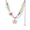 Colar de Borla com Estrelas Bordadas em Contas de Cor Dopamina para Mulheres 2024 Novas Explosões Colar Sweet Girl Candy Paradise