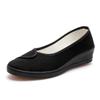 Zapatos de Enfermera Marca One-Piece, Zapatos de Lona con Cuña Completamente Negros, Zapatos de Salón para Mujer, Zapatos de Belleza, Zapatos de Baile, Zapatos de Trabajo Negros
