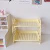 Nuevo estante de almacenamiento plegable de doble capa para cosméticos y joyas, sencillo, para el hogar, escritorio y baño.