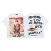26Ss Nueva Moda de Verano Estilo High Street Camiseta Holgada de Manga Corta Lavada y Desgastada con Estampado