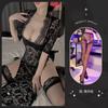 Tifei Lencería Sexy Encaje Tentación Vestido Largo Abertura Lateral Corte Ajustado Uniforme Bata de Noche Mujer Venta al por Mayor Bata de Navidad Talla Grande