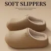 Pantuflas de algodón impermeables EVA para mujer, nuevo estilo otoño e invierno, con felpa cálida, antideslizantes, suela gruesa, para casa, para exterior, zapatos de algodón para parejas, hombre