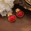 Nuevos Pendientes de Calabaza de la Fortuna Estilo Chino con un Toque Chino, Moda de Nicho, Pendientes de Botón Vintage Retro de Alta Gama Estilo Corte