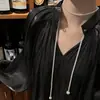 Collar de Perlas de Imitación No Metálicas, Colgante de Moda Retro Francés de Lujo Ligero, Estilo Largo para Apilar Otoño e Invierno, Elegancia de Estilo Europeo