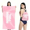 Toalla de playa plegable de gran tamaño 80X160, toalla de baño estampada, toalla de playa integrada, bolsa integrada, portátil