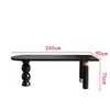 Mesa de Jantar e Cadeiras Simples Francesas de Madeira Maciça Preta Estilo Nórdico Meio do Século Mesa de Jantar Semi-Oval tipo Ilha Contra a Parede Mesa Longa Criativa