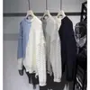 Suéter de inverno 2023, nova moda, cor contrastante, alta qualidade, manga longa, gola redonda, top solto masculino