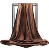Pañuelo cuadrado grande de color sólido 90cm pañuelo casual malayo pañuelo de regalo de seda artificial chal monocromático pañuelo barato al por mayor