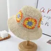 Cubrebocas de Verano, Pantalla Facial, Sombrero de Pescador Pequeño con Protección Solar, Sombrero de Paja Tejido con Flores de Celebridad de Internet, Sombrero de Pescador, Sombrero de Sol Versátil para Mujer