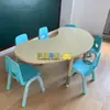 Mesa Luna de Jardín de Infancia Mesas y Sillas para Niños Clase de Capacitación de Educación Temprana Aprendizaje Mesa Curva en Forma de Media Luna Elevable Juego Pintura