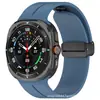 Para Samsung Galaxy Watch7 Ultra Pulseira de Relógio de Silicone Ultra47MM Ranhura Fivela Magnética Pulseira de Pulso