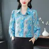 2026 Primavera y Otoño Nuevo Estilo Coreano Moda Reductora de Edad Manga Larga Estampada Elegante Talla Grande Camisa Top de Moda de Gama Alta