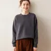 Suéter de Cashmere de Montanha com Gola Redonda Feminino Engrossado Solto Emagrecedor Plus Size Preguiçoso Cor Sólida Versátil Suéter Base de Tricô de Alta Qualidade