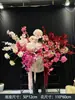 Decoración de Boda Patio Arco de Flores Puerta Barandilla Balcón Celebración de Compromiso Floral Suministros de Decoración Flor Grande Colgante