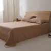 Juego de sábana encimera y sábana bajera estilo japonés Muji Nishikawa, 100% algodón 60s, artículo individual, ropa de cama de algodón puro para camas de 1.5-1.8M, color liso, nuevo