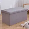 Taburete de Almacenamiento Taburete de Almacenamiento para Sentarse Taburete Rectangular para Cambiarse los Zapatos Otomana Taburete de Sofá Pequeño Silla Doméstica Caja de Almacenamiento Plegable