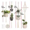 Bolsa de red para macetas transfronterizas, maceta colgante para plantas, hecha a mano, cesta colgante tejida, bolsa de red, cesta colgante para decoración de interiores