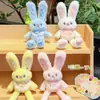 Muñeco de Peluche Mini Lindo con Llavero de Orejas de Conejo, Regalo para Mejor Amiga, Juguete Desplegable, Colgante para Niñas y Parejas