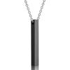 Collar Largo de Moda Simple con Colgante Grabado de 40 mm Acero Inoxidable Rectangular con Logotipo Láser Venta al por Mayor para Mujeres