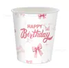 Plato de Papel Desechable con Lazo de Nuevo Estilo Transfronterizo, Set de Vajilla para Fiesta de Cumpleaños, Artículos para Fiesta