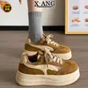 Zapatos de Plataforma con Cordones de Cuero Genuino y Suela Gruesa para Mujer con Forro de Terciopelo Cálido Zapatos de Algodón 2026 Nuevos Zapatos Deportivos Casuales para Niños y Adultos