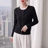 Nueva Colección Otoño/Invierno 2026: Cárdigan de Punto Retorcido con Bloques de Color y Mangas Largas para Mujer, con Cuello Redondo y Diseño de Falso Dos Piezas