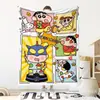 Manta de Viaje de Franela Crayon Shin-Chan Manta de Almuerzo de Dibujos Animados para Niños Tamaño Grande Portátil Manta Decorativa para el Ocio