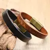 Pulsera de cuero para hombre con hebilla de aleación, pulsera de cuero, pulsera con hebilla de color acero inoxidable, pulsera vintage brillante, venta caliente transfronteriza