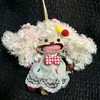 Encantador perrito peludo con la lengua fuera, llavero para bolso, colgante de dibujos animados natural, semillas de terapia de sonido curativas, popular en zonas escénicas, amuleto divertido y adorable