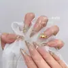 Pedras Strass Mini Flat-Back Populares para Nail Art na Cor Champagne, em Formato de Coração, Gota, Marquise e Cristais Irregulares, Decorações Deslumbrantes e Versáteis para Nail Art