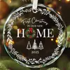 Nuevo adorno navideño de cristal de alta apariencia, colgante redondo transparente impreso, regalo de Navidad para mejores amigos, añade una atmósfera festiva