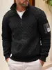Superventas transfronterizo comercio exterior Amazon chaqueta táctica de forro polar para hombre, cálida, cuello alto, jersey, sudadera con cremallera a cuadros, abrigo