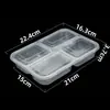 Caixas de Almoço Descartáveis com Quatro Compartimentos, Caixas de Almoço para Viagem, Recipientes Retangulares Divididos de Grau Alimentício para Fast Food