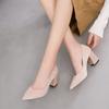 Zapatos Individuales de Tacón de Bloque con Lentejuelas de Punta Versátil de Primavera para Mujer Ol Lugar de Trabajo Tacones Altos Versátiles Zapatos de Trabajo Venta al por Mayor