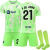 2425 Barcelona 2 uniforme de fútbol visitante 9 levan 19 yamal 20 olmo nueva camiseta verde fluorescente