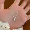 Colar de Fragmentos Prata Pérola Temperamento Feminino Luxo Leve Nicho Moda de Ponta Versátil Corrente para Clavícula Presente para Melhor Amiga Namorada