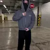 Moda Masculina Estilo Gótico Harajuku Estilo Ins Conjunto Nuevo Sudadera con Cremallera y Pantalones Rectos Elásticos